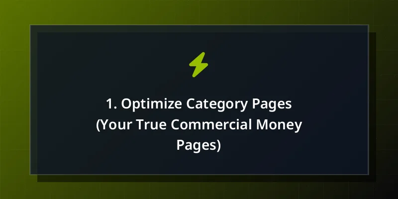 1. Optimize Category Pages (Your True Commercial Money Pages)