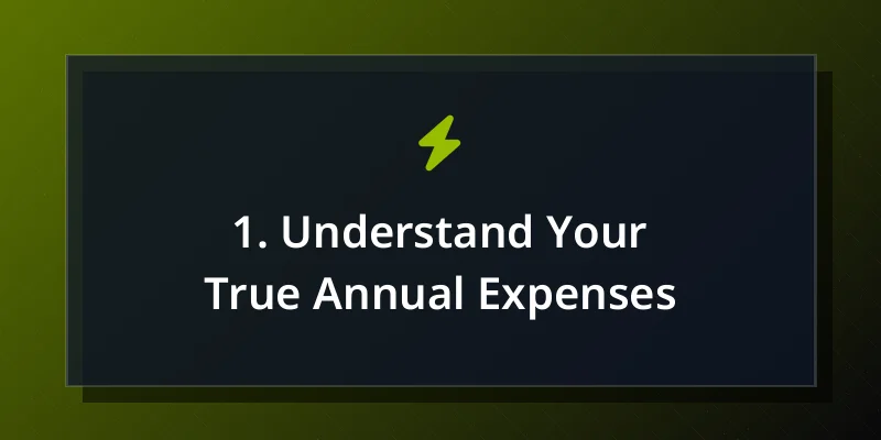 1. Understand Your True Annual Expenses
