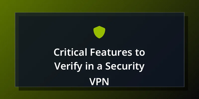 Critical Features to Verify in a Security VPN