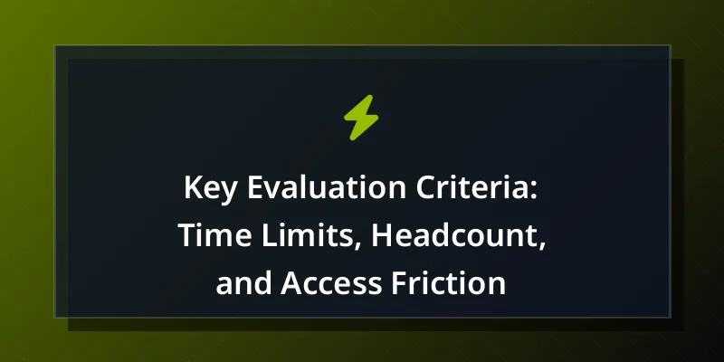 Key Evaluation Criteria: Time Limits, Headcount, and Access Friction